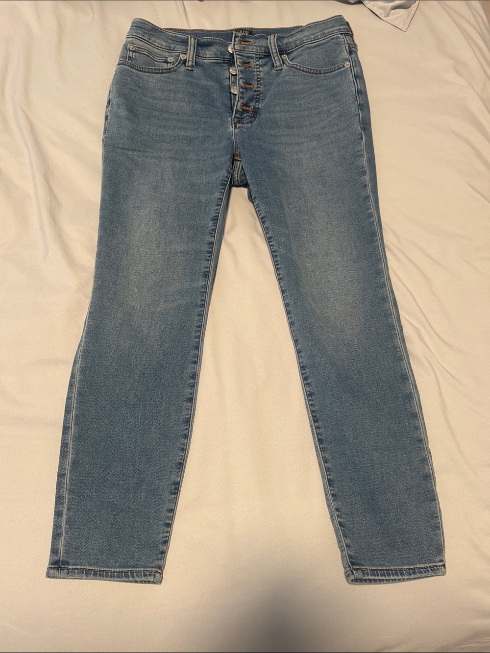 J. Crew Women's Light Blue Skinny Jeans with Button-Fly